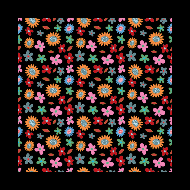 Spring Floral Pattern - Black by Classic Taste