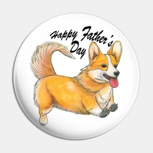 Fathers day corgi Pin