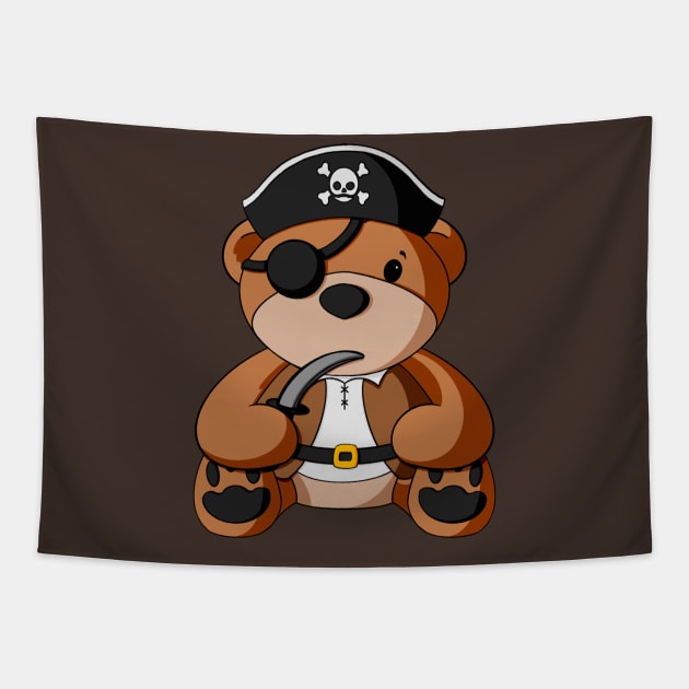 Pirate Teddy Bear Tapestry by Alisha Ober Designs