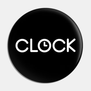 Clock Wordmark Pin