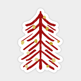 Red and gold spiky Christmas tree Magnet