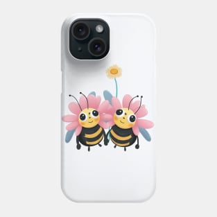 Two Cute Bees Holding Hands and Ready For Spring Phone Case