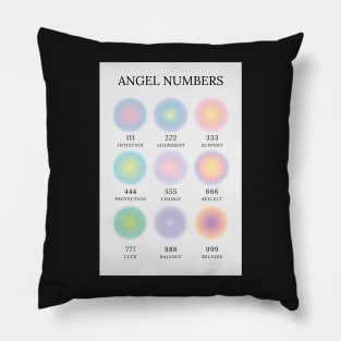 Angel Numbers Chart Aura Aesthetic Pillow