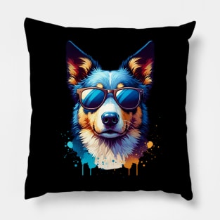 Watercolor Cool Australian Kelpie Pillow