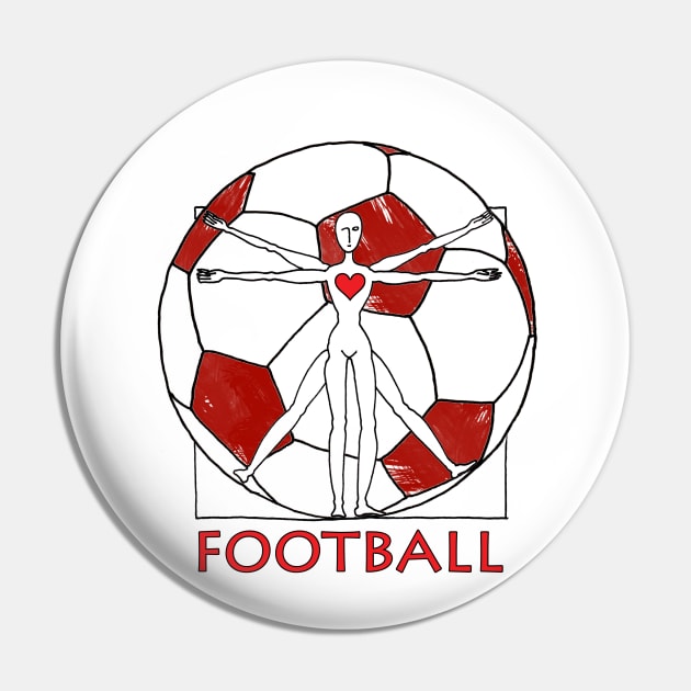 I Love Football Pin by Ludwig Wagner