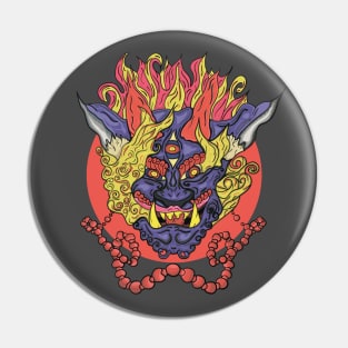 Hannya oriental Oni demon head Pin