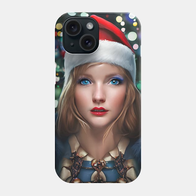 Portrait Of Female Santa Phone Case by AIPerfection