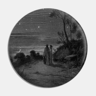 High Resolution Gustave Doré Illustration Dante Leaves the Dark Wood Pin