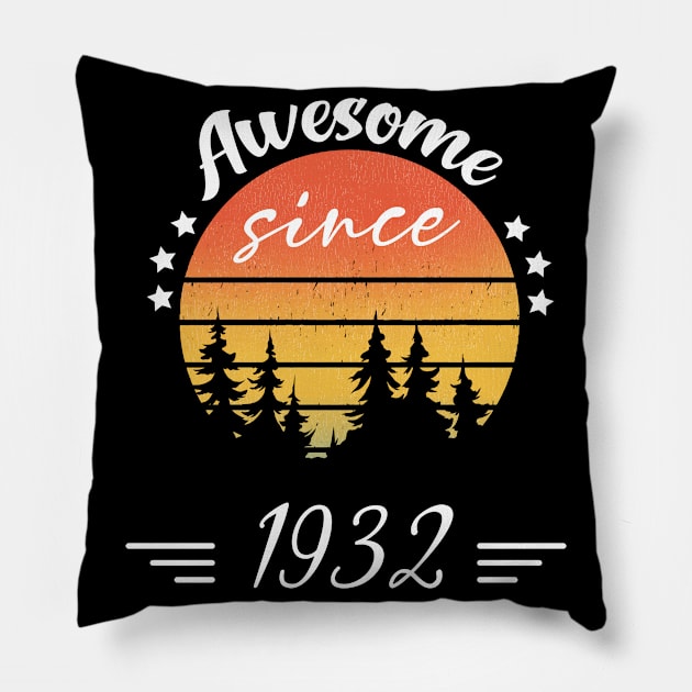 Awesome Since 1932 90th Birthday Pillow by foxfieldgear