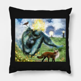 The Loneliness of the long Distance Summer or The Light from Houses [Digital Fantasy Figure Illustration] Pillow