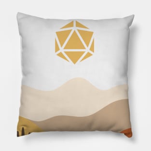 Desert High Noon Sun Polyhedral D20 Dice RPG Landscape Pillow