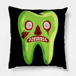 Zombie Tooth For Dentist On Halloween Pillow