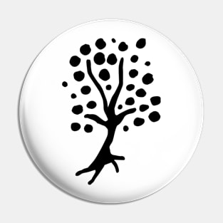 Cute Black Tree Doodle Art Pin