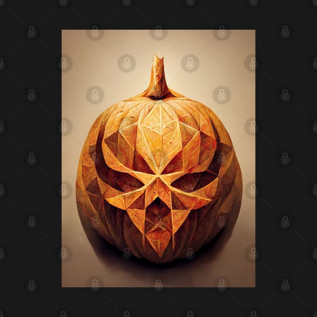 Geometrical Pumpkin Creepy Halloween Jack o Lantern by Premium Ink