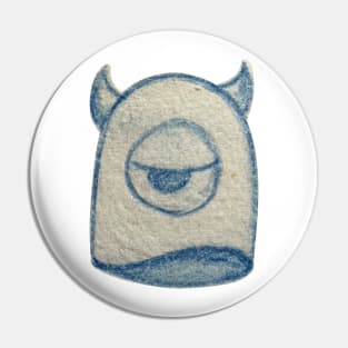 Blue floaty ghost monster Pin