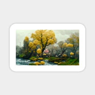 Japanese Landscape Oil Painting Magnet