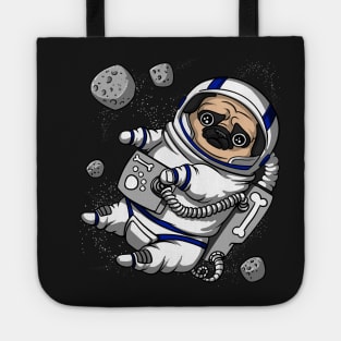 Pug Dog Space Astronaut Tote