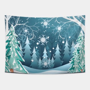 Winter Forest Landscape Tapestry