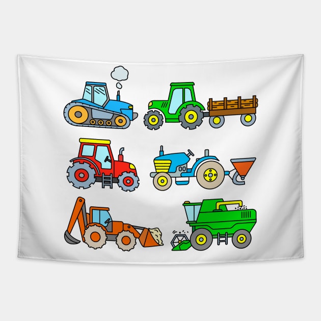 Tractors on the Farm Tapestry by samshirts