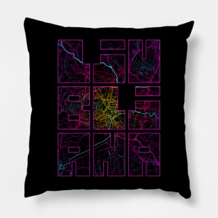 Ljubljana, Slovenia City Map Typography - Neon Pillow