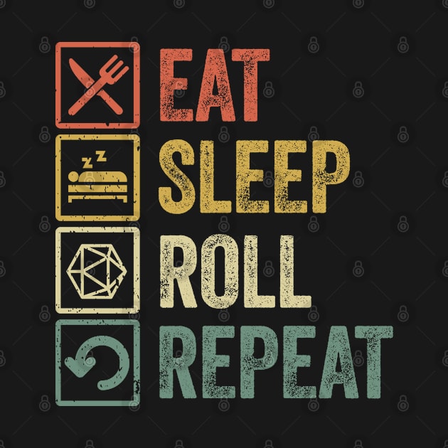 Funny eat sleep roll repeat retro vintage gift by Lyume