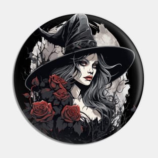 Beautiful Halloween Witch Pin