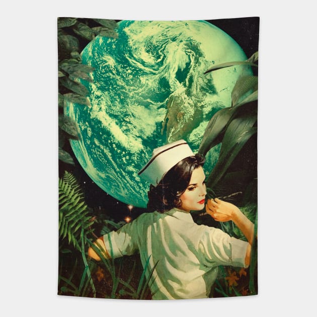 Earth Woman Tapestry by linearcollages