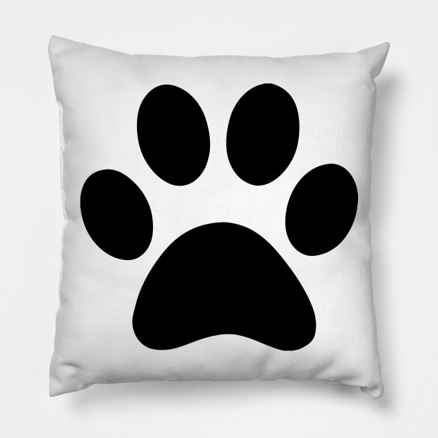 Dog Paw Print Silhouette - Dog - Pillow | TeePublic