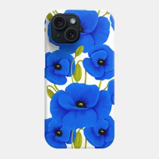 Blue Poppy Pattern Phone Case