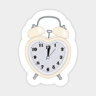 Cream white heart shaped alarm clock aesthetic dollette coquette Magnet