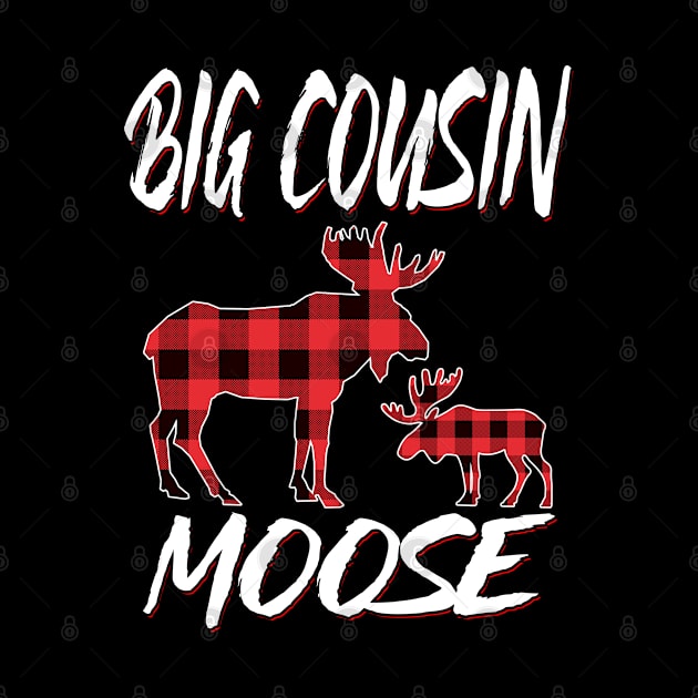 Red Plaid Big Cousin Moose Matching Family Pajama Christmas Gift by intelus