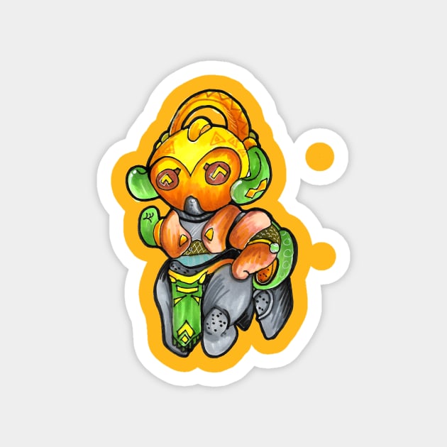 orisa overwatch chibi Magnet by Geeky Gimmicks