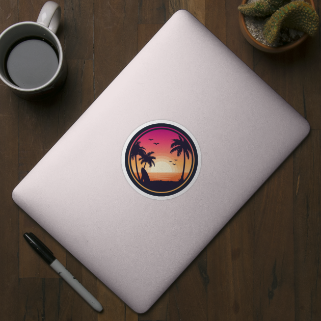 Beach Sunset - Beach - Sticker