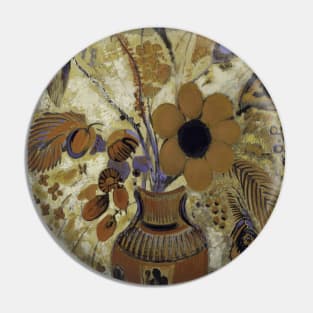 Etruscan Vase with Flowers by Odilon Redon Pin