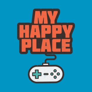 Video Games Are My Happy Place Slogan T-Shirt