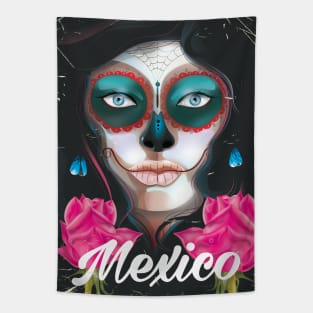 Mexico Day of the Dead travel poster Tapestry