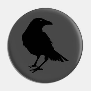 Beautiful Black Crow Raven Bird Silhouette Pin