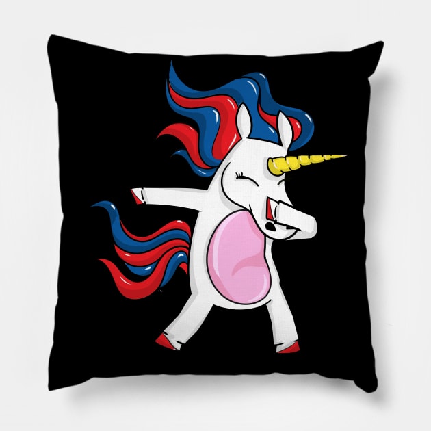 Dabbing 4th of july unicorn Pillow by LIFUA