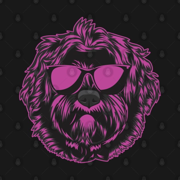 Portuguese Water Dog Pink Neon Vibes by Dogiviate