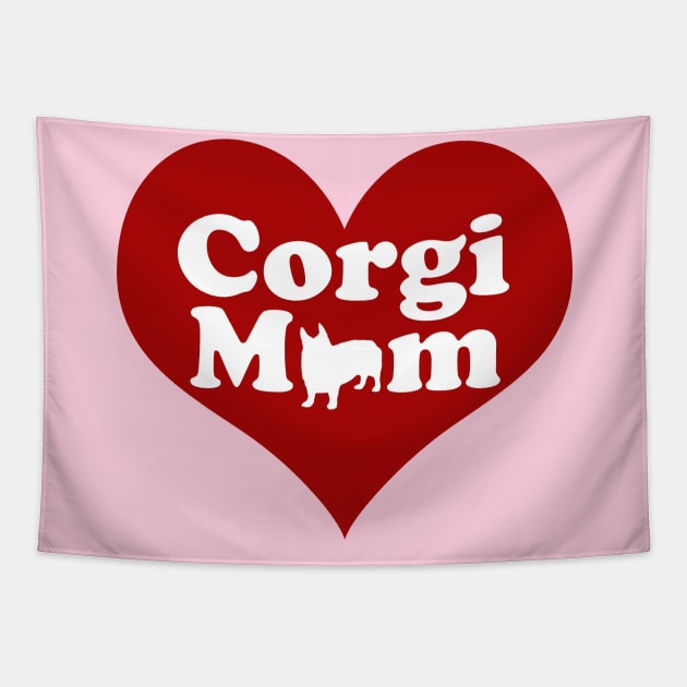 Pretty Corgi Mom Pink Heart Tapestry by epiclovedesigns