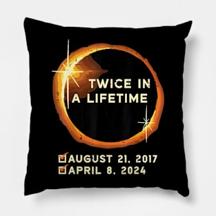 Twice In A Lifetime Total Solar Eclipse 2024 Men Women Kids Pillow