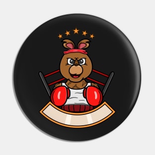 Boxing Bear  Cartoon Mascot Pin