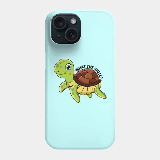 What the Shell? - Turtle Pun Phone Case by Allthingspunny