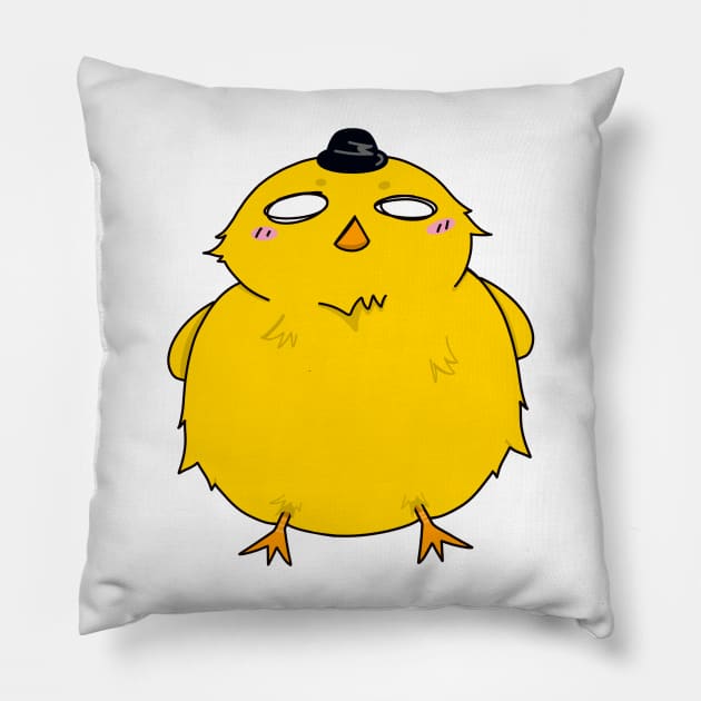 Chick With A Bowler Hat Pillow by SweetOblige