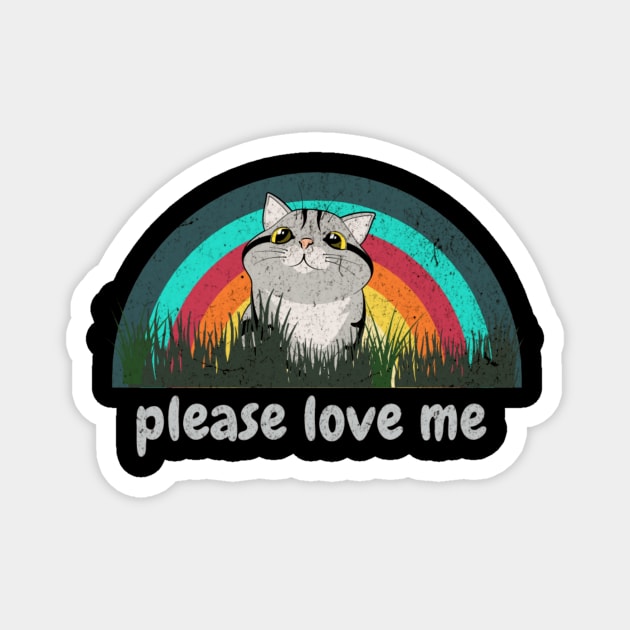 please love me/cat vintage Magnet by girls store