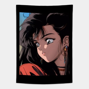 Cute Anime Girl - Annie - 90s Cartoon Style - AI Tapestry