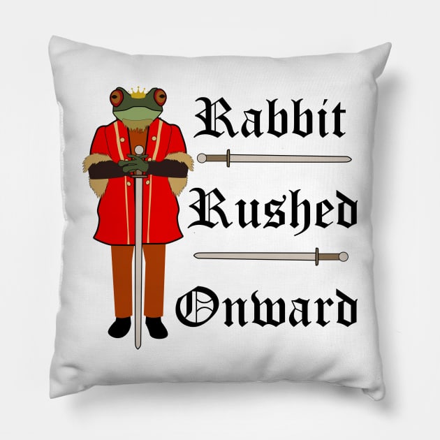 Rabbit Rushed Onward Prince Gerard of GreenLeigh Pillow by trainedspade