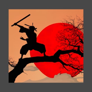 Kenjutsu Sword Digital Japanese Art T-Shirt