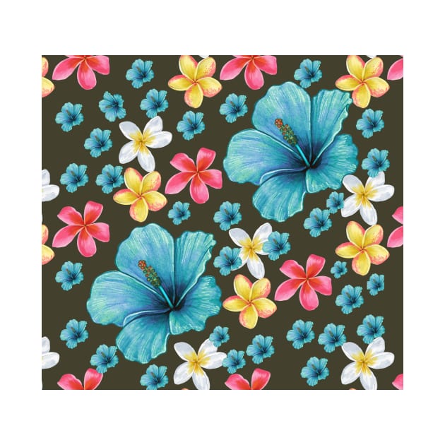 Diseño floral en tonos azules by FunPrintCraftTienda