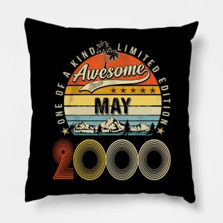 Awesome Since May 2000 Vintage 23rd Birthday Pillow